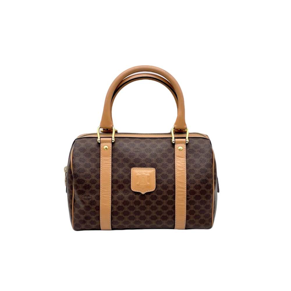 Celine (Authentic) Macadam Brown Medium Boston Ha… - image 4